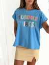 Remera amplia manga rebatible Summer Vibes - tienda online