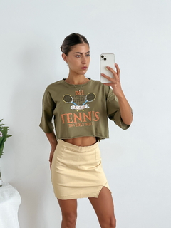 Remera algodón manga oversize ancha al corte Tennis - BENKA