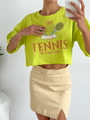 Remera algodón manga oversize ancha al corte Tennis - comprar online