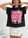 Remera amplia manga rebatible Think outside the box