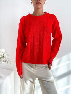 Sweater trenzado escote redondo Uzwill - comprar online