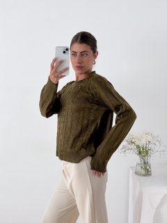 Sweater trenzado escote redondo Uzwill en internet