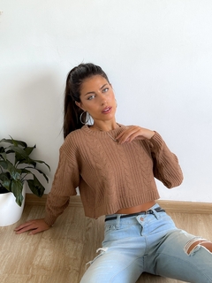 Sweater oversize con trenzas en frente y mangas Oregon - tienda online