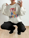 Buzo rustico manga globo You are enough - tienda online