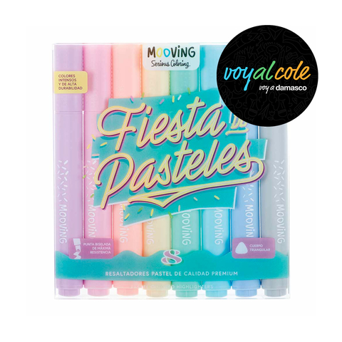 RESALTADOR MOOVING PASTEL BLISTER X 8