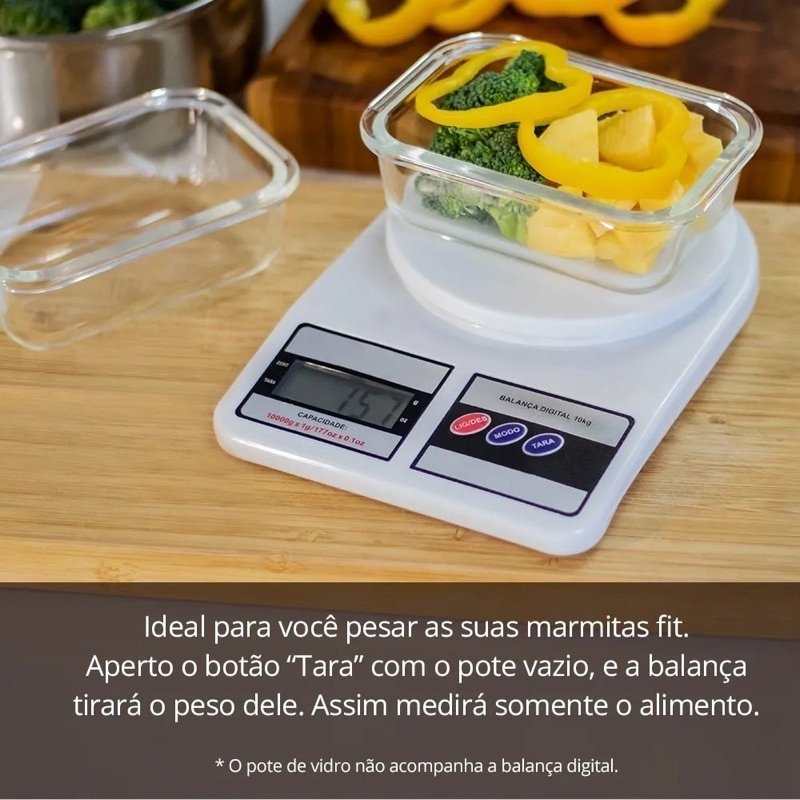 Balança Digital Cozinha 1g A 10kg Dieta E Nutrição