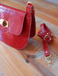 kit bolsa Kiara couro croco vermelho - comprar online