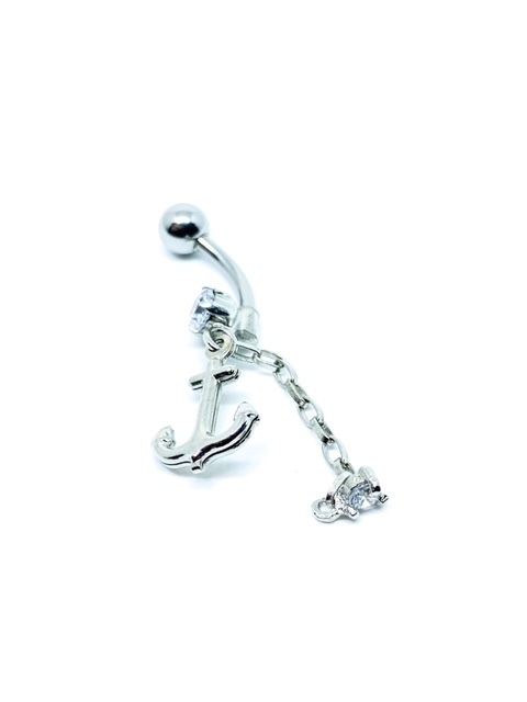 Piercing para Umbigo Prata Ancora com Pingente 0139 - comprar online