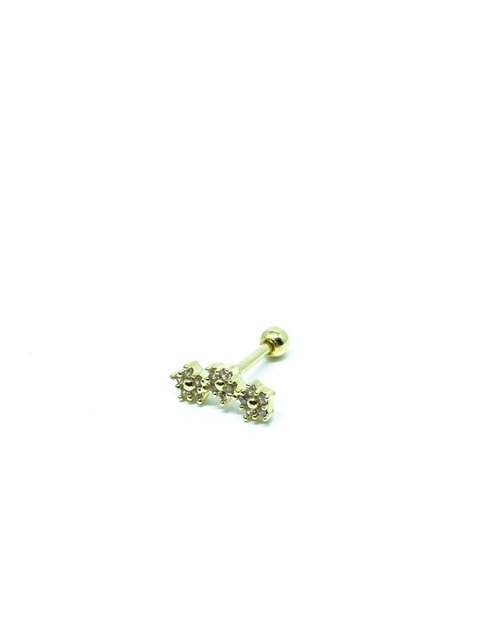 Piercing Dourado Flor com Strass - comprar online