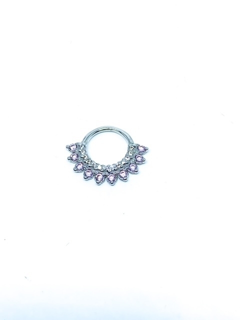 Piercing argola com strass rosa - comprar online