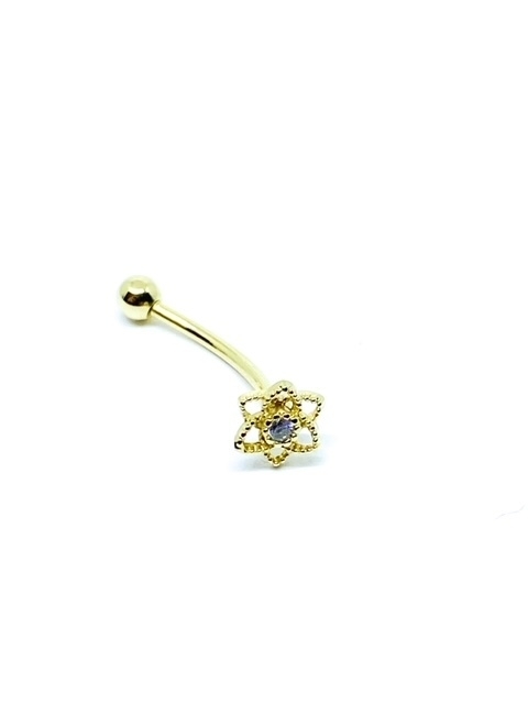 Piercing Genital Dourado Gde Flor Vazada 3337 - comprar online