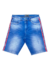 Bermuda HD Jeans com Pingos de Tinta e Detalhe na Lateral Vermelho