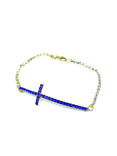 Pulseira com Cruz Azul e Strass - comprar online