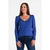 REMERA CUELLO V CON HOMBROS FRUNCIDOS DE MODAL GAMUZADO