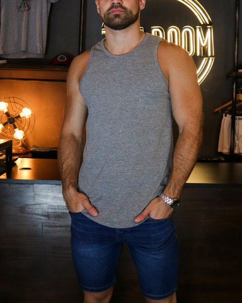 MUSCULOSA BEAR BOLSILLO GRIS