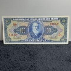 Cédula de 100 Cruzeiros - Dom Pedro II - Soberba - série 724 - Código Amato: C033