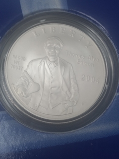 1 Dólar - 2004 - Prata - Comemorativa a Thomas edison - Estados Unidos