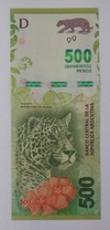 Argentina - cédula de 500 pesos - (onça pintada) - F.E.