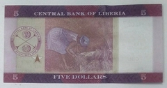 Libéria - cédula de 5 dólares - FE. - comprar online