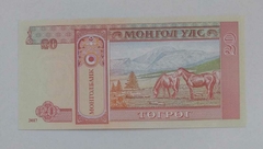 Mongólia - cédula de 20 tugrik - Cavalos - FE. - comprar online