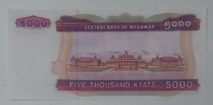 Myanmar - cédula de 5000 kyats (com elefante) - FE. - comprar online
