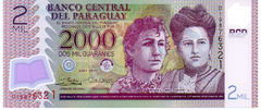 Cédula Paraguai 2000 Guaranis em polimero.