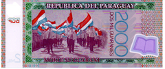 Cédula Paraguai 2000 Guaranis em polimero. - comprar online