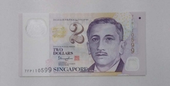 Singapura - cédula de 2 dólares em polímero - F.E.