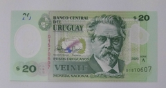 Uruguai - cédula de 20 pesos em polímero - 2020 - F.E.