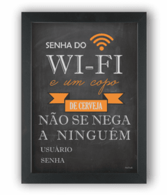 Quadro cerveja e wi-fi wifi