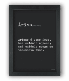 Quadro frase SIGNO ÁRIES