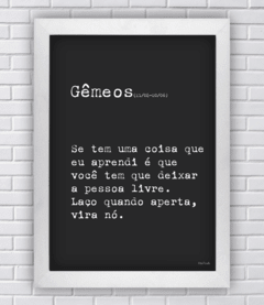 Quadro frase signo gêmeos