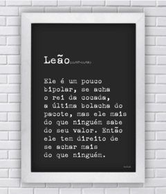 Quadro frase signo leão