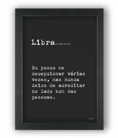 Quadro frase signo libra