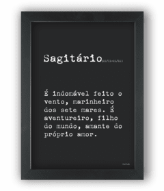 Quadro frase signo sagitário