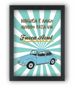 Quadro fusca azul amigos