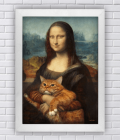 Quadro Mona Lisa com gato