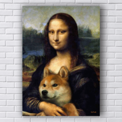 Placa Mona lisa com cachorro