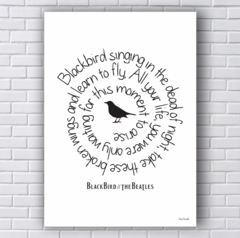 Quadro Decorativo Placa Black Bird Fly