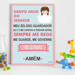 Placa Infantil ORAÇÃO SANTO ANJO