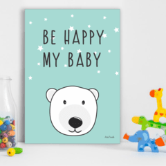 Placa infantil URSO POLAR BE HAPPY MY BABY