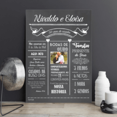 Placa Quadro Chalkboard Bodas do Casal