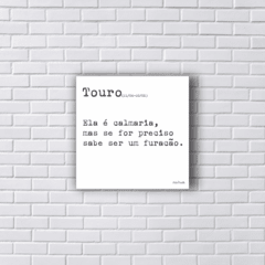 Placa FRASE SIGNO TOURO