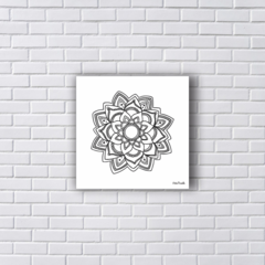 Placa Decorativa Mandala Preto e Branco