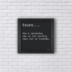 Quadro signo touro frase