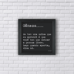 Quadro frase signo gêmeos