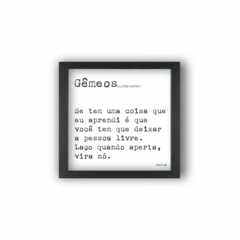 Quadro frase signo gêmeos