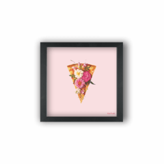 Quadro pizza com flores