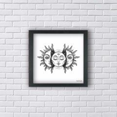 Quadro Tríplice Sol e Lua Esotérico