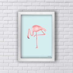 Quadro flamingo azul tiffany